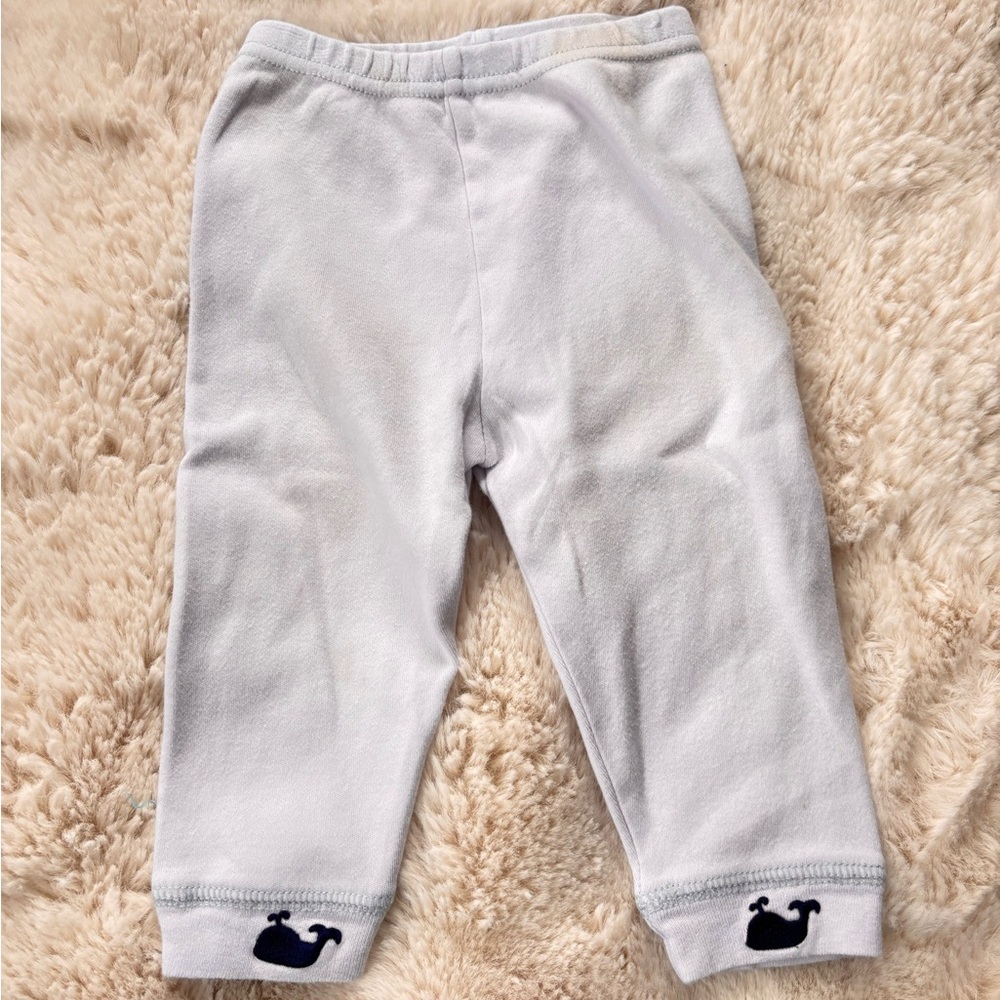 Baby Steps Light Blue Baby Pants with Whale Detail